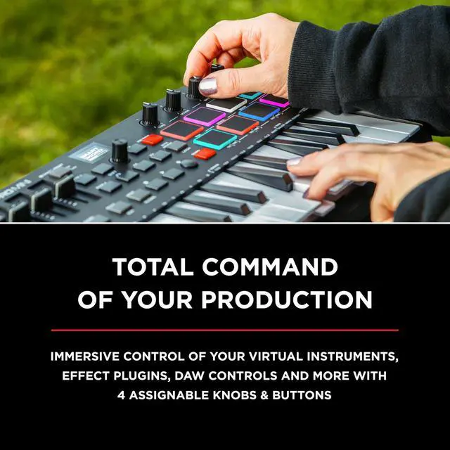 Alt view image 3 of 7 - Oxygen Pro Mini MIDI Controller Bundle with M-Track Duo HD Audio Interface for Studio Recording, Music Production, Podcasting, Streaming