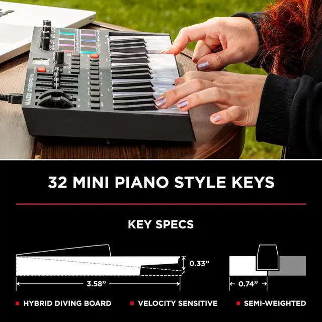 Alt view image 4 of 7 - Oxygen Pro Mini MIDI Controller Bundle with M-Track Duo HD Audio Interface for Studio Recording, Music Production, Podcasting, Streaming