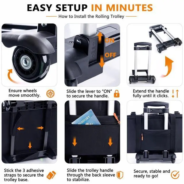 Alt view image 5 of 7 - Rolling DJ Cable Bag with Wheels-Large DJ Equipment Bag with 5 Cable Slots & 3 Removable Dividers, DJ Gig Bag with Laptop Compartment, Microphone Pockets, Travel DJ Gear Organizer for Mixer, Musicians