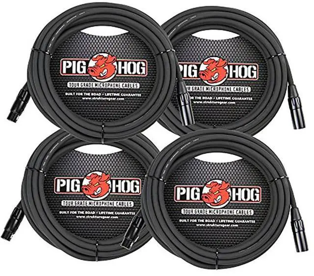Main image of 8mm Mic Cable, 20ft XLR Tour Grade Microphone Cable - 4 PACK
