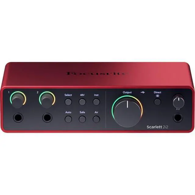 Alt view image 2 of 7 - Focusrite Scarlett 2i2 USB-C Audio Interface (4th Gen) Bundle with Polsen HPC-A30 Studio Monitor Headphones, Pop Filter and XLR- XLR Cable