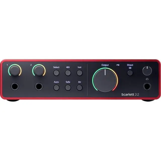 Alt view image 3 of 7 - Focusrite Scarlett 2i2 USB-C Audio Interface (4th Gen) Bundle with Polsen HPC-A30 Studio Monitor Headphones, Pop Filter and XLR- XLR Cable