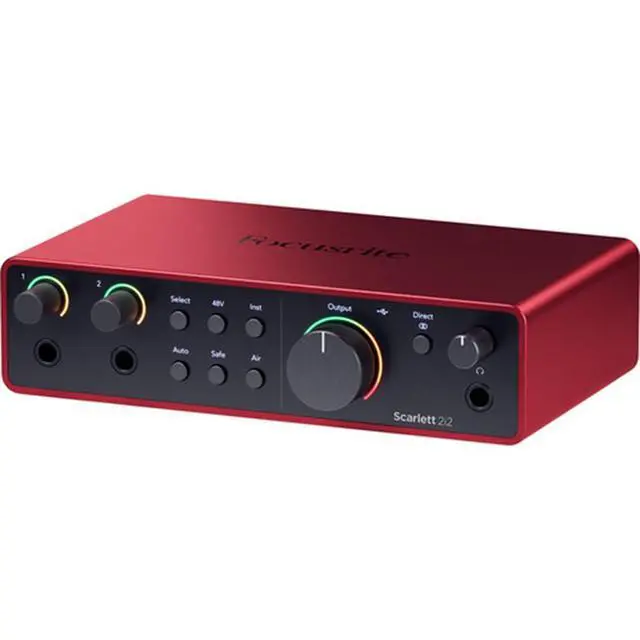 Alt view image 4 of 7 - Focusrite Scarlett 2i2 USB-C Audio Interface (4th Gen) Bundle with Polsen HPC-A30 Studio Monitor Headphones, Pop Filter and XLR- XLR Cable