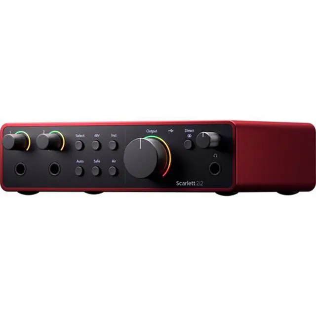 Alt view image 5 of 7 - Focusrite Scarlett 2i2 USB-C Audio Interface (4th Gen) Bundle with Polsen HPC-A30 Studio Monitor Headphones, Pop Filter and XLR- XLR Cable
