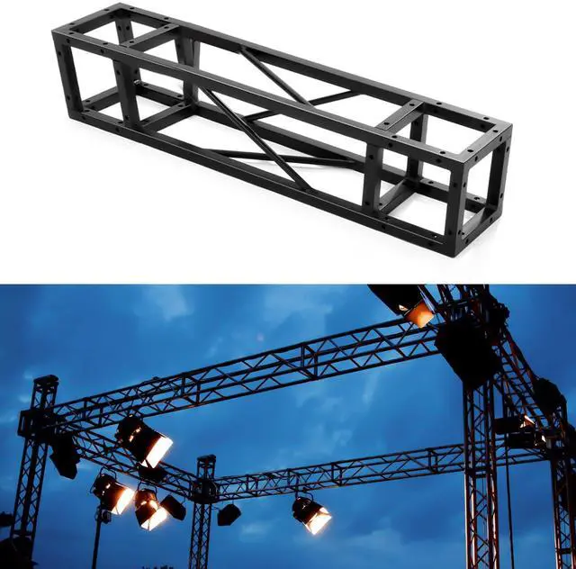 Main image of Square 8" x 8" Box Truss Black Trussing Aluminum Lighting Stage Truss with Hardware, 500 Pounds Load Capacity (1m Long)
