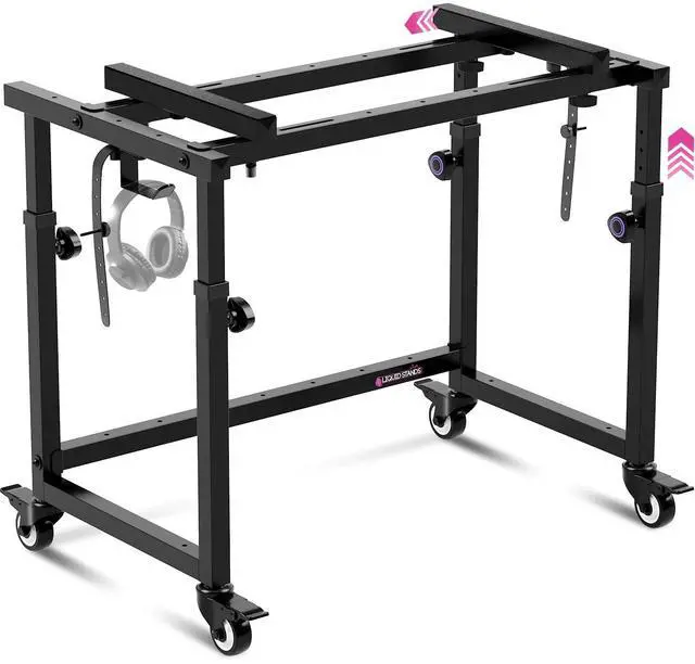 Main image of Piano Keyboard Stand - Electric Piano Stand for 49 54 61 88 Key - Piano Desk Music Stand Production - Piano Table Synth Stand Rolling Home Recording Studio Workstation DJ Keyboard Table