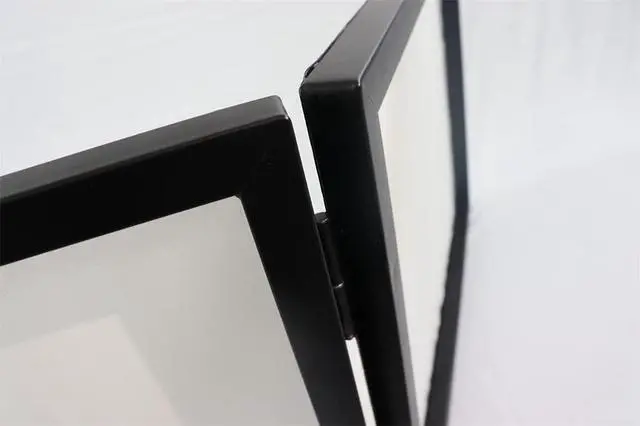 Alt view image 7 of 7 - DJ Booth DJ Facade Portable DJ Event Booth Foldable Cover Screen Metal Frame Booth Front Board Video Light Projector Display Scrim Panel w/Travel Bag Black White Scrims