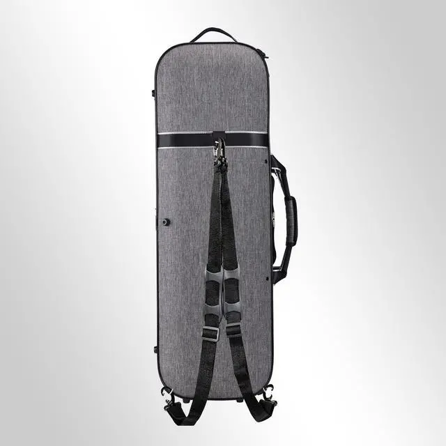 Alt view image 7 of 7 - Violin Case 4/4 Full Size Sturdy Oblong Violin Hard Case with Built-in Hygrometer, Super Lightweight Portable Hard-Shell with Carrying Straps Travel Carrying Bag for Beginners, Grey