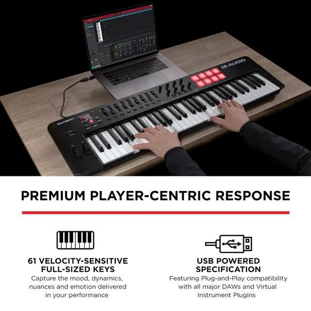 Alt view image 2 of 7 - Oxygen 61 (MKV) Key USB MIDI Keyboard Controller with Beat Pads, Smart Chord, Scale Modes, Arpeggiator and Native Instruments Sound Package (NKS Integration)