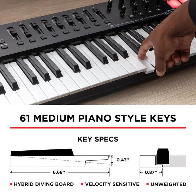Alt view image 4 of 7 - Oxygen 61 (MKV) Key USB MIDI Keyboard Controller with Beat Pads, Smart Chord, Scale Modes, Arpeggiator and Native Instruments Sound Package (NKS Integration)