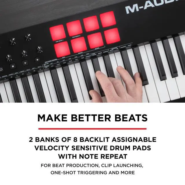 Alt view image 7 of 7 - Oxygen 61 (MKV) Key USB MIDI Keyboard Controller with Beat Pads, Smart Chord, Scale Modes, Arpeggiator and Native Instruments Sound Package (NKS Integration)