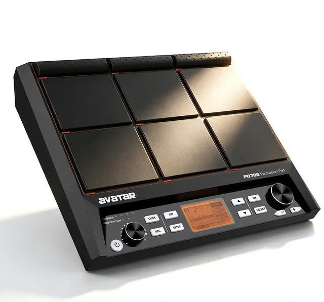 Main image of PD705 Percussion Sample Multipad, Electric Drum Pad for Drummers | With 9 Velocity Sensitive Pads, 592 Sounds, Built-in Effecter, Looper, Support USB/MIDI In Out/AUX, 8 External Trigger Inputs