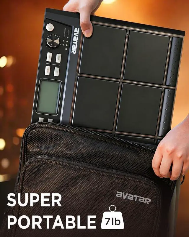 Alt view image 6 of 6 - PD705 Percussion Sample Multipad, Electric Drum Pad for Drummers | With 9 Velocity Sensitive Pads, 592 Sounds, Built-in Effecter, Looper, Support USB/MIDI In Out/AUX, 8 External Trigger Inputs