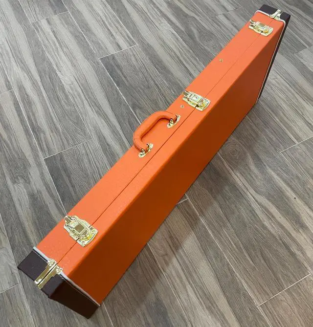 Alt view image 3 of 7 - 39" Upgraded High Grade Electric Guitar Square Hard Case Tweed Fits Fender Stratocaster/Telecaster and other Standard Electric Guitars Hard Shell Protective Carrying Case (Orange)