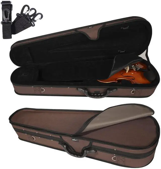 Main image of 4/4 Full Size Violin Hard Case Basic Professional Triangular Shape Backpack, Super Light Suspension (Brown)