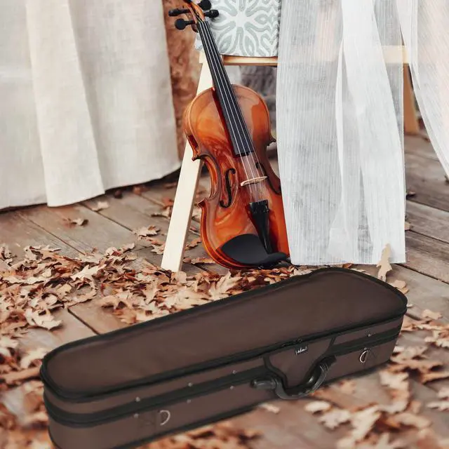 Alt view image 2 of 7 - 4/4 Full Size Violin Hard Case Basic Professional Triangular Shape Backpack, Super Light Suspension (Brown)