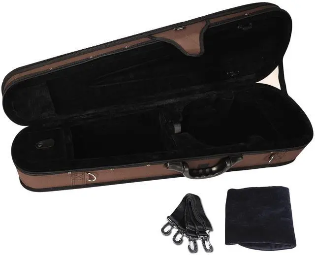 Alt view image 3 of 7 - 4/4 Full Size Violin Hard Case Basic Professional Triangular Shape Backpack, Super Light Suspension (Brown)