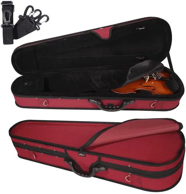 Main image of 4/4 Full Size Violin Hard Case Basic Professional Triangular Shape Backpack, Super Light Suspension (Wine Red)