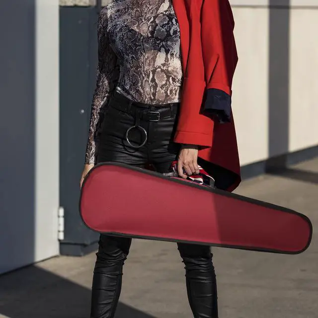 Alt view image 2 of 7 - 4/4 Full Size Violin Hard Case Basic Professional Triangular Shape Backpack, Super Light Suspension (Wine Red)
