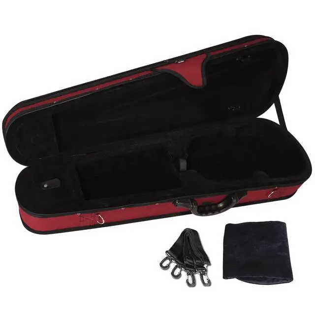 Alt view image 3 of 7 - 4/4 Full Size Violin Hard Case Basic Professional Triangular Shape Backpack, Super Light Suspension (Wine Red)