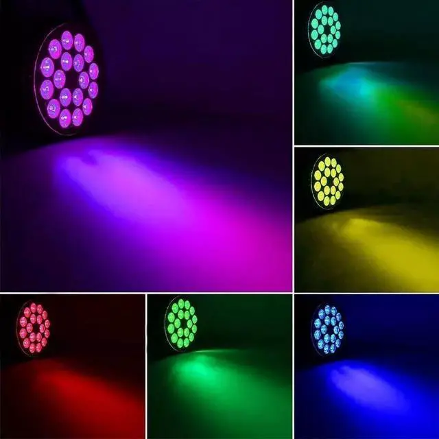 Alt view image 3 of 7 - 4PCS LED Stage Lights XPCLEDOYZ RGBWA+UV 6-in-1 Par Lights, 18X18W High Power Par Can Lighting with DMX Control Sound Activated Uplights for Events Halloween DJ Wedding Stage Party (6IN1, 4)