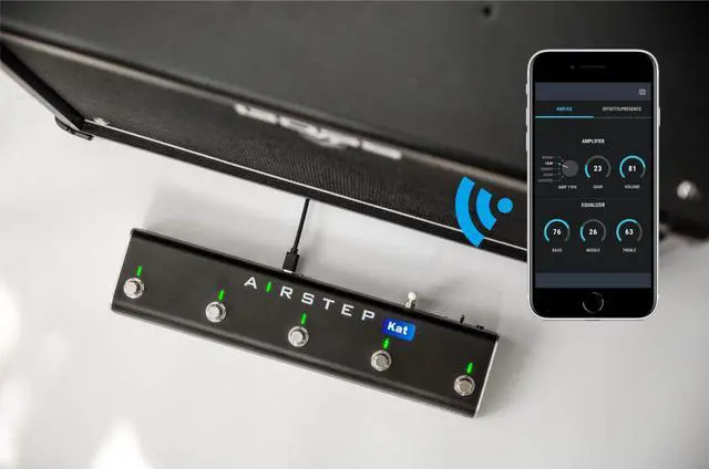 Alt view image 3 of 7 - Airstep Kat Edition KATANA MkII & I Footswitch with 5 Footswitches, 2 Control Modes(Change Presets, Toggle Effects), 300H Playtime, Modify Amp sound with BTS App for iOS and Android, Wirelessly
