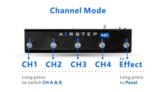 Alt view image 4 of 7 - Airstep Kat Edition KATANA MkII & I Footswitch with 5 Footswitches, 2 Control Modes(Change Presets, Toggle Effects), 300H Playtime, Modify Amp sound with BTS App for iOS and Android, Wirelessly