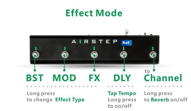 Alt view image 5 of 7 - Airstep Kat Edition KATANA MkII & I Footswitch with 5 Footswitches, 2 Control Modes(Change Presets, Toggle Effects), 300H Playtime, Modify Amp sound with BTS App for iOS and Android, Wirelessly