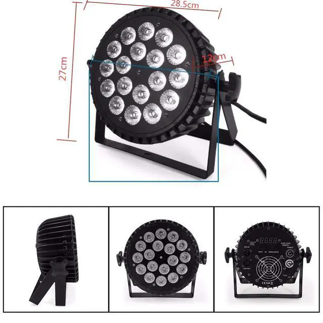 Alt view image 6 of 7 - 4PCS LED Stage Lights XPCLEDOYZ RGBWA+UV 6-in-1 Par Lights, 18X18W High Power Par Can Lighting with DMX Control Sound Activated Uplights for Events Halloween DJ Wedding Stage Party (6IN1, 4)