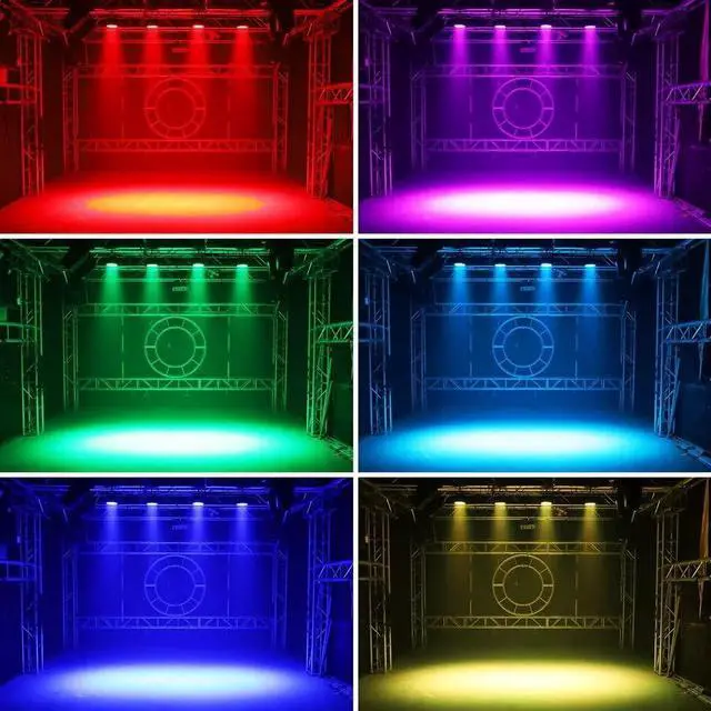 Alt view image 4 of 7 - 4PCS LED Stage Lights XPCLEDOYZ RGBWA+UV 6-in-1 Par Lights, 18X18W High Power Par Can Lighting with DMX Control Sound Activated Uplights for Events Halloween DJ Wedding Stage Party (6IN1, 4)