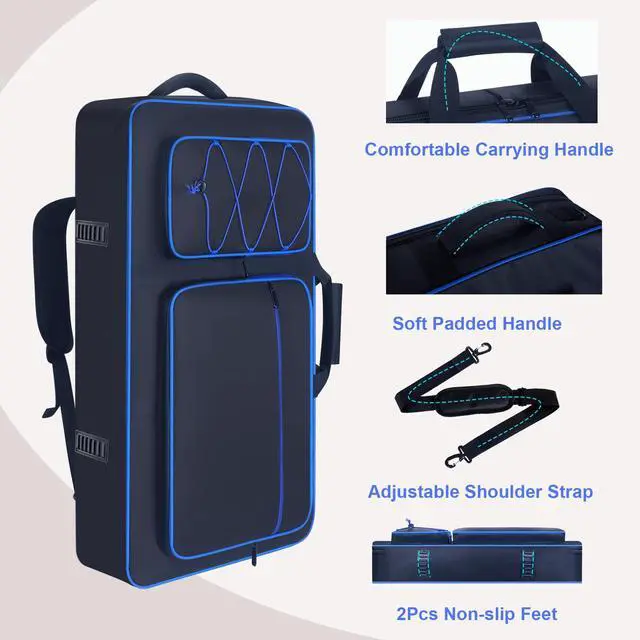 Alt view image 5 of 7 - DJ Controller Case for DDJ FLX10 / GRV6 / REV7 / REV5 / 1000 / SC LIVE 4 | DJ Controller Gig Backpack Bag, Full Soft Padded, Multip-Pocket, with Backpack- & Shoulder-Strap, for DJ & Music Producers