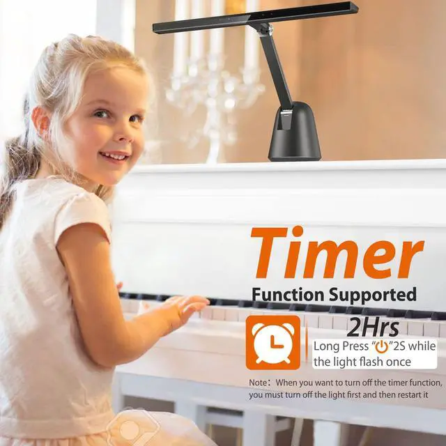 Alt view image 3 of 7 - 55'' Ultra Wide Illumination LED Professional Eye Caring Piano Lamp | Piano Light with Auto-Dimming, Stepless Dimming, 2H Timer, Memory Function, Steady Base, Piano Lamp for Upright Grand Piano