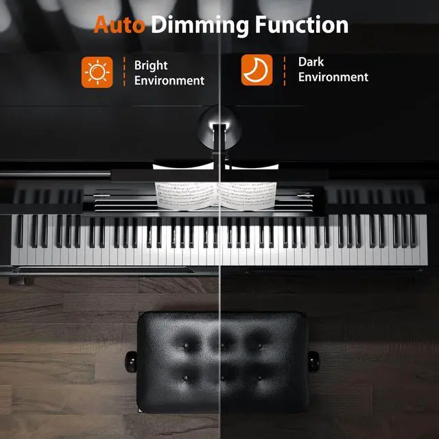 Alt view image 4 of 7 - 55'' Ultra Wide Illumination LED Professional Eye Caring Piano Lamp | Piano Light with Auto-Dimming, Stepless Dimming, 2H Timer, Memory Function, Steady Base, Piano Lamp for Upright Grand Piano