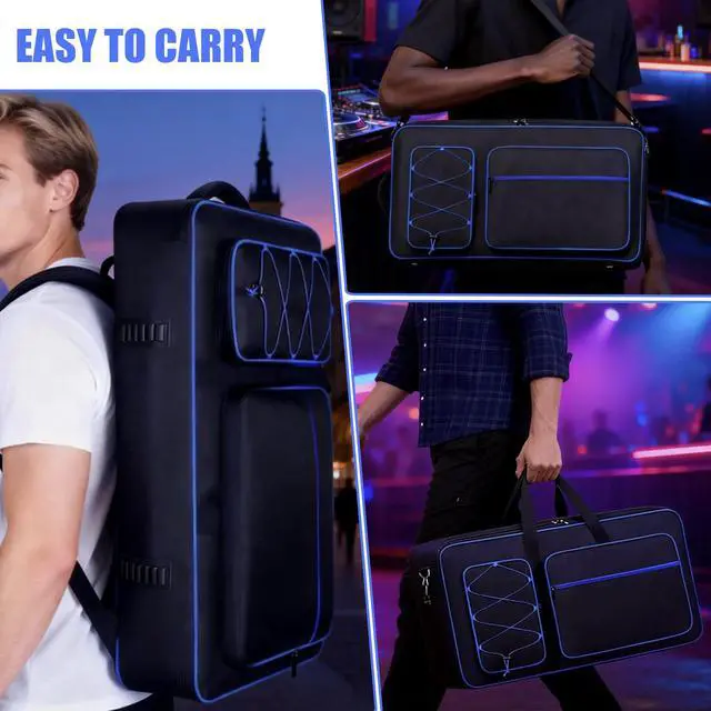 Alt view image 6 of 7 - DJ Controller Case for DDJ FLX10 / GRV6 / REV7 / REV5 / 1000 / SC LIVE 4 | DJ Controller Gig Backpack Bag, Full Soft Padded, Multip-Pocket, with Backpack- & Shoulder-Strap, for DJ & Music Producers