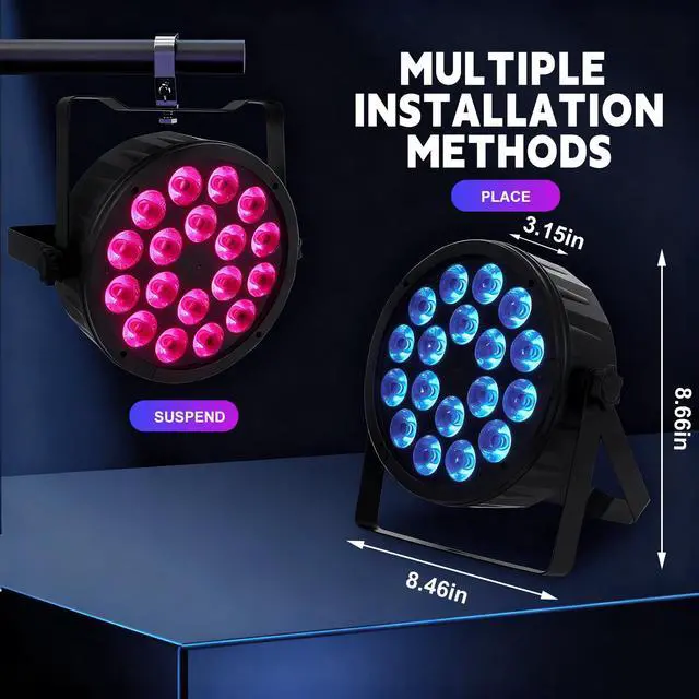 Alt view image 4 of 7 - 4PCS 180 W Stage Par Lights, RGBW 4-in-1 LED Par Can Light with DMX512 Sound Controlled Uplights, Stage Lights for Parties Wedding Festival Events Church