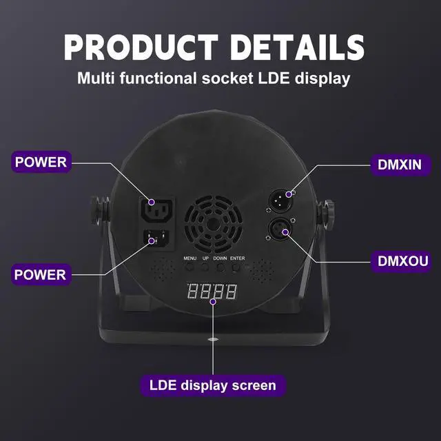 Alt view image 6 of 7 - 4PCS 180 W Stage Par Lights, RGBW 4-in-1 LED Par Can Light with DMX512 Sound Controlled Uplights, Stage Lights for Parties Wedding Festival Events Church