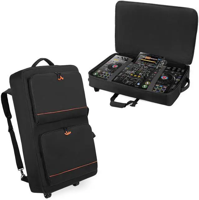 Main image of DJ Controller Bag Backpack with Wheel Compatible with Pioneer Mixer | Padded Wheeled DJ Carrying Case Bag with Accessory Pocket Fits for Pioneer XDJ RX2/XDJ RX3/XDJ-RX/DDJ FLX10/DDJ REV7/DDJ 1000