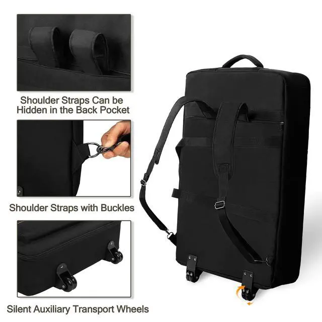 Alt view image 4 of 7 - DJ Controller Bag Backpack with Wheel Compatible with Pioneer Mixer | Padded Wheeled DJ Carrying Case Bag with Accessory Pocket Fits for Pioneer XDJ RX2/XDJ RX3/XDJ-RX/DDJ FLX10/DDJ REV7/DDJ 1000