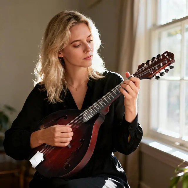 Alt view image 7 of 7 - Mandolin Musical Instrument A Style, Acoustic Mandolins Instrument Kit 8 String with Tuner Strap Gig Bag Chord Chart for Professional Beginners Adults Teens Youth