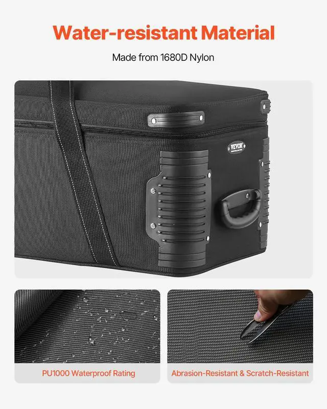 Alt view image 4 of 7 - Studio Equipment Trolley Case, 51.57 x 14.37 x 14.96 in / 131 x 36.5 x 38 cm, Rolling Camera Bag, Carrying Bag with Wheels Straps Padded Compartment Handle, for Light Stands, Tripods, Telescopes