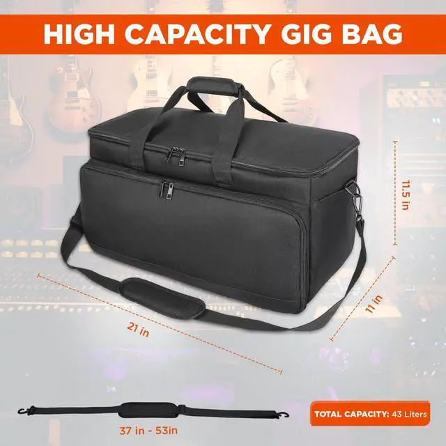 Alt view image 6 of 7 - Cable Bag Organizer & DJ Bag for Musicians: Heavy Duty Gig Bag with 17" Laptop Sleeve, Dividers for DJ Accessories, Gear & Cable Storage for Microphones, Sound, Lighting, Cords