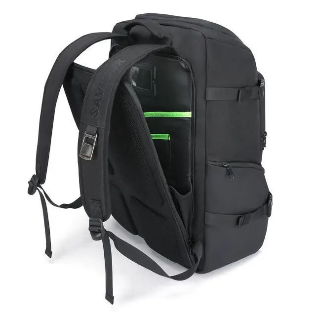 Alt view image 6 of 7 - DJ Accessories Transport Pack - Large Gear Bag for Solo Musicians, DJ Equipment, Mic Stands, and Cables - Durable Gig Backpack