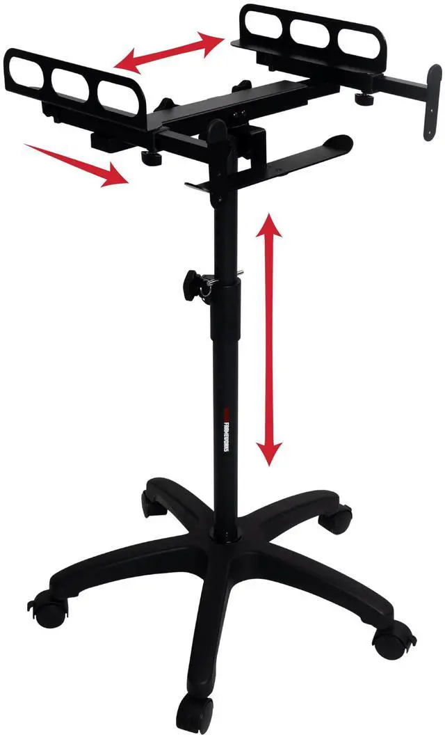 Main image of Adjustable Rolling Mixer Stand with Locking Casters and Headphone Hanging Rack, (GFW-MIXERCART-0400)