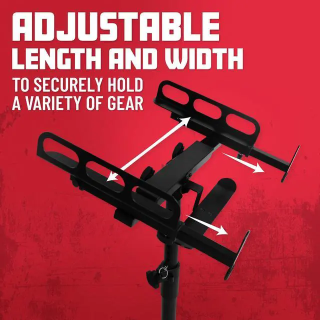 Alt view image 4 of 7 - Adjustable Rolling Mixer Stand with Locking Casters and Headphone Hanging Rack, (GFW-MIXERCART-0400)