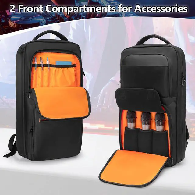Alt view image 2 of 7 - DJ Controller Backpack Fits for DDJ-400/SB2/SB3/DDJ-REV1/DDJ-FLX4 | Laptop Sleeve, 2 Front Pocket, Padded DJ Controller Mixer Storage Bag Carrying Case for DJ Equipment and Cable