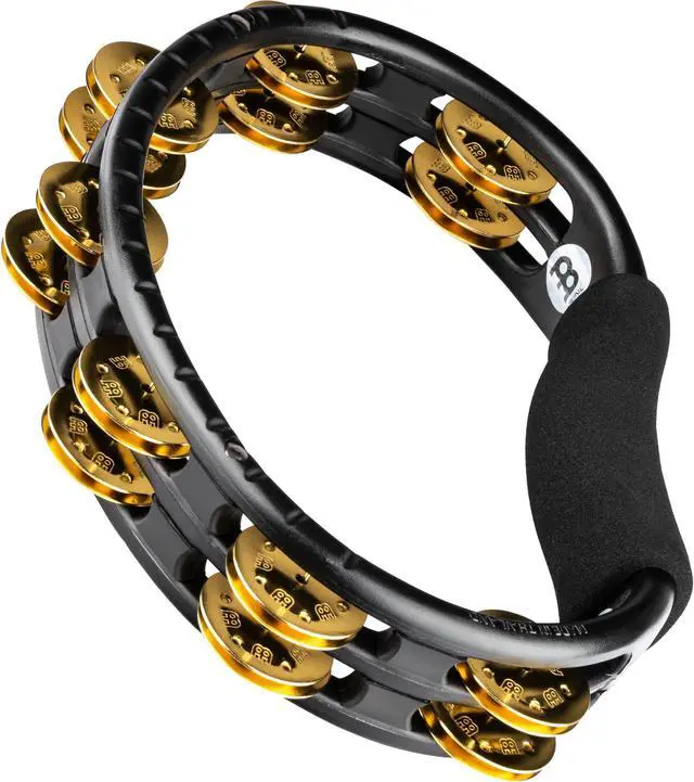 Main image of Tambourine for Adults, Traditional Handheld Musical Instrument NOT MADE IN CHINA Brass Jingles, Synthetic Frame