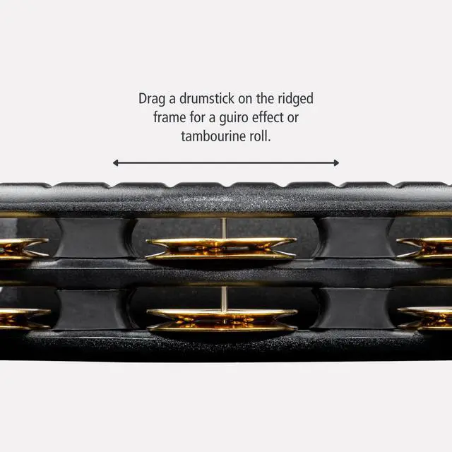 Alt view image 4 of 7 - Tambourine for Adults, Traditional Handheld Musical Instrument NOT MADE IN CHINA Brass Jingles, Synthetic Frame