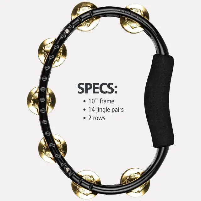 Alt view image 5 of 7 - Tambourine for Adults, Traditional Handheld Musical Instrument NOT MADE IN CHINA Brass Jingles, Synthetic Frame