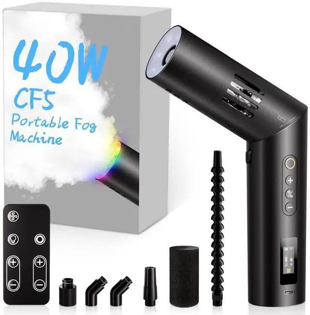 Main image of Portable Fog Machine 40W with Remote Control, CF5 Mini Handheld Smoke Machine for Photography, Small Fogger Haze Maker for Indoor Outdoor Halloween Party Cosplay, Rechargeable Fog Machine