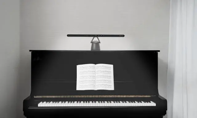 Alt view image 6 of 6 - PianoLight for Upright Pianos, 24.7", Wide Illumination for Keyboard & Sheet Music, 6 Color Modes & Dimmable, 360° Adjustable, Auto on/Off, Auto-Dimming, Piano Lamp with Eye Care Hood (Black)
